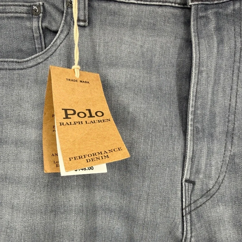 NEW Polo Ralph Lauren Mens 40x30 Sullivan Slim Performance Stretch Grey Jeans